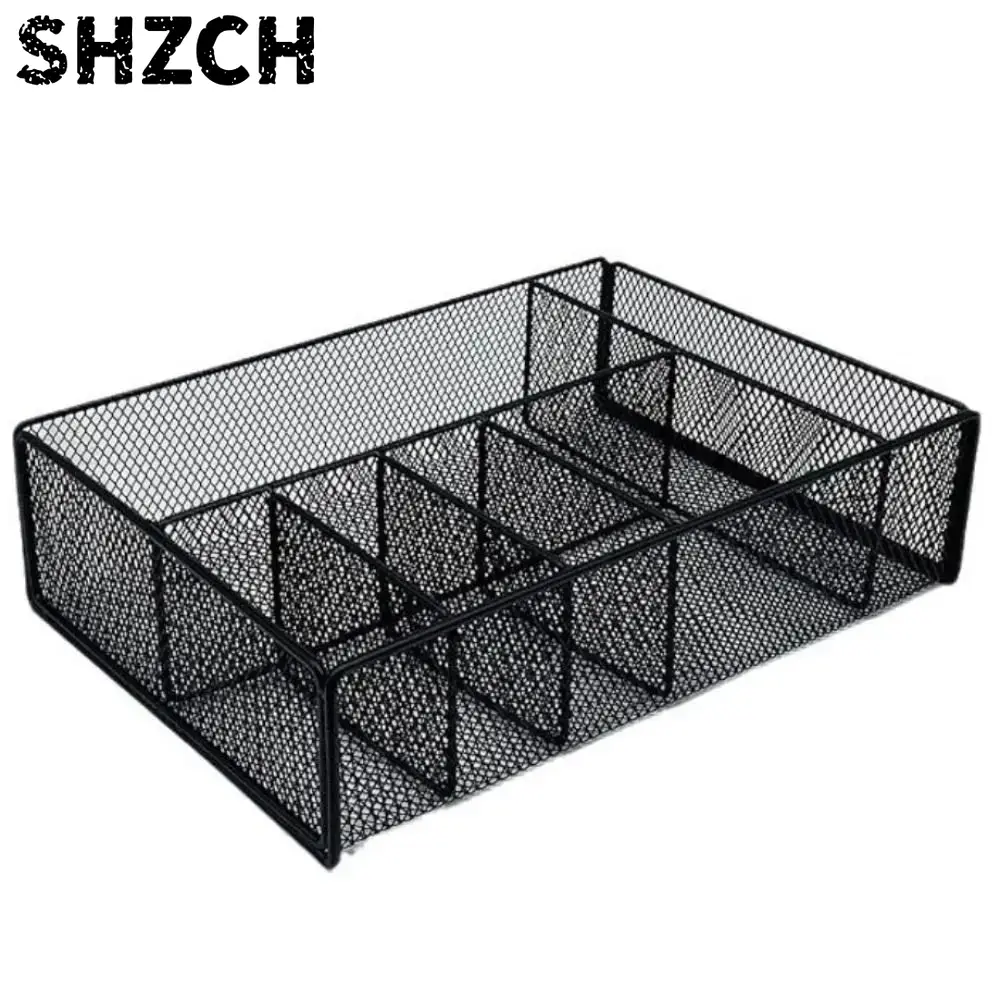Paper Basket Mesh - Cesta de almacenamiento de metal negro,