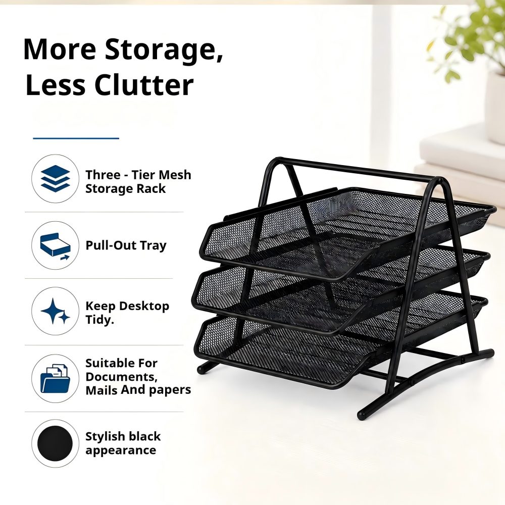 Paper Basket Mesh - Organizador de archivos de malla metálica