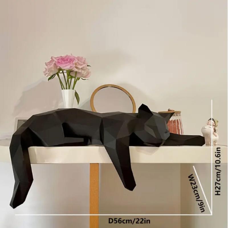 Office Furniture Used - Estatua de gato blanco y negro,