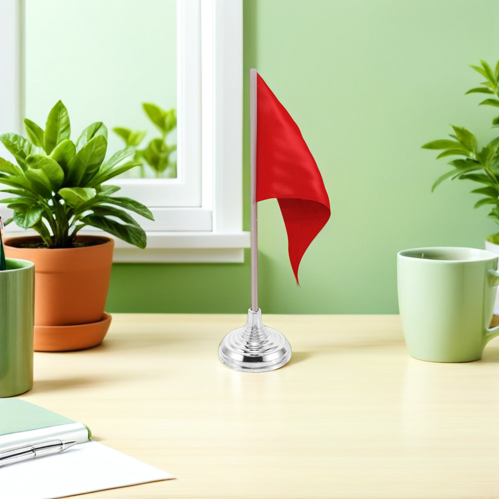 Base plateada para bandera de  - Office Furniture Ideas reseña y precio
